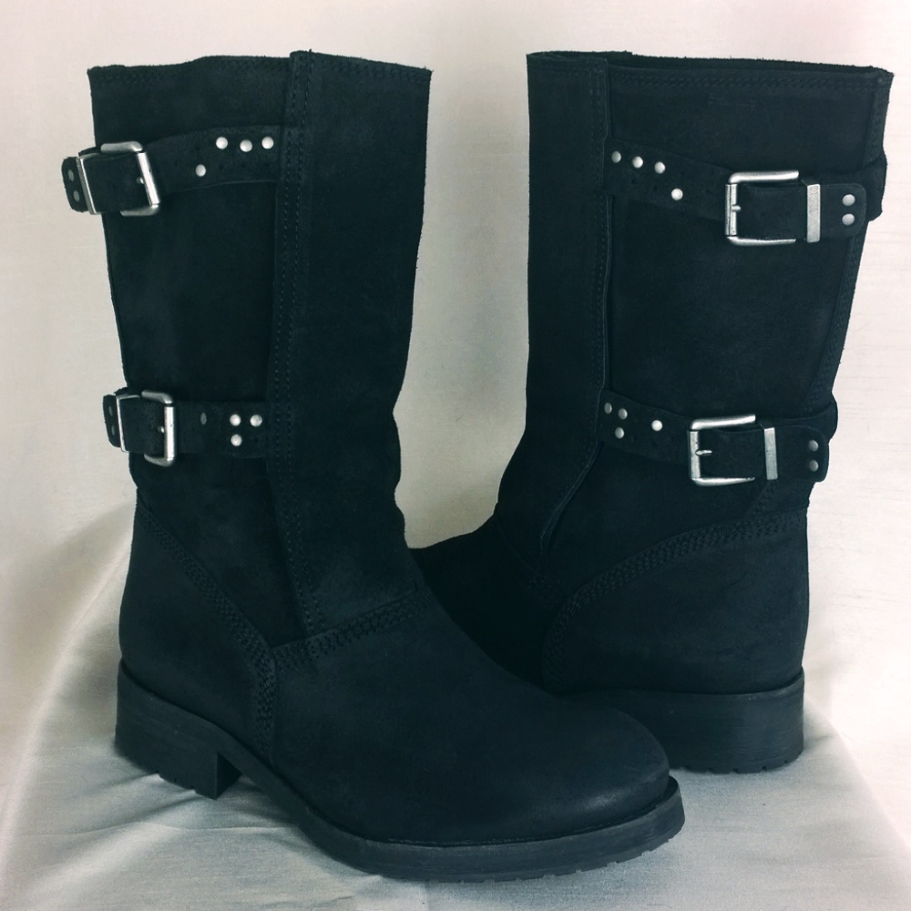 Diesel Oiled Suede/Leather Moto Boots - Picture 6 of 16